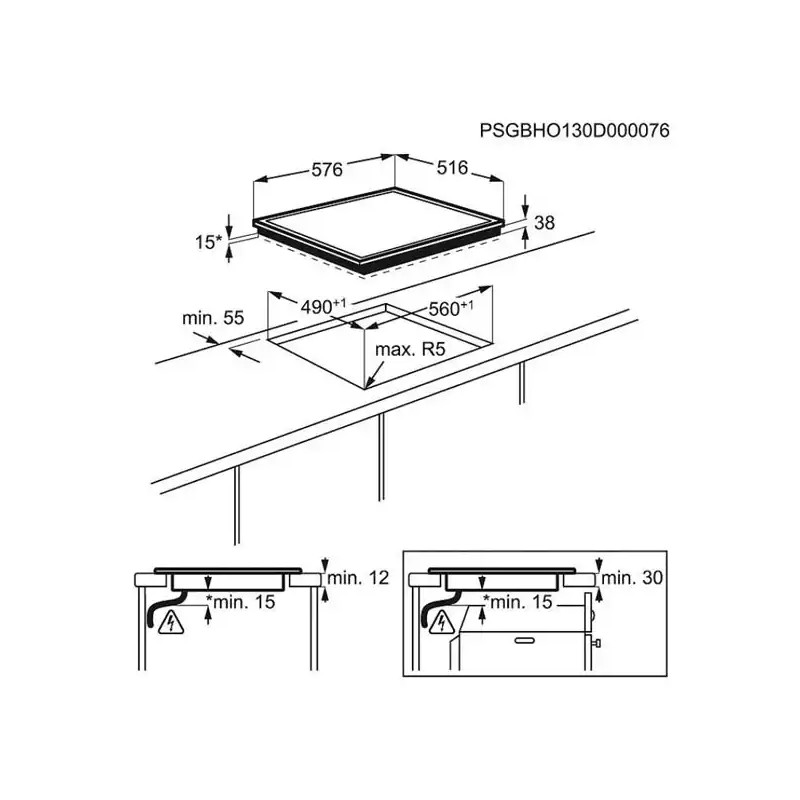 Ugradna ploča Electrolux EHF6346XOK širina 60cm/keramička ploča/digitalne komande