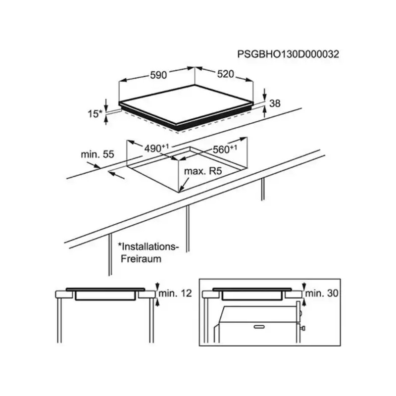 Ugradna ploča Electrolux EHF6343FOK širina 60cm/keramička ploča/digitalne komande