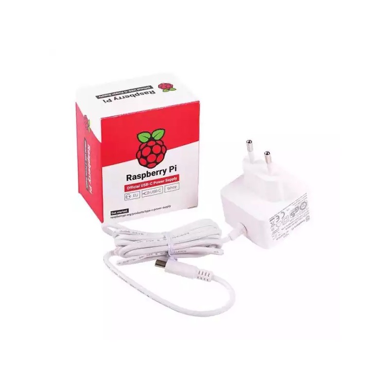 Strujni adapter za RaspberryPi USB Type-C 3000mA 5.1VDC 1.5m, beli