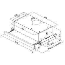 Ugradni aspirator Vox PIO 650 2MW širina 60cm/kapacitet 370m3/ 2 motora