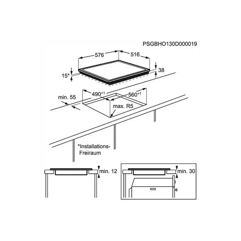 Ugradna ploča Electrolux EHF6240XXK širina 60cm/senzorske komande/keramička ploča