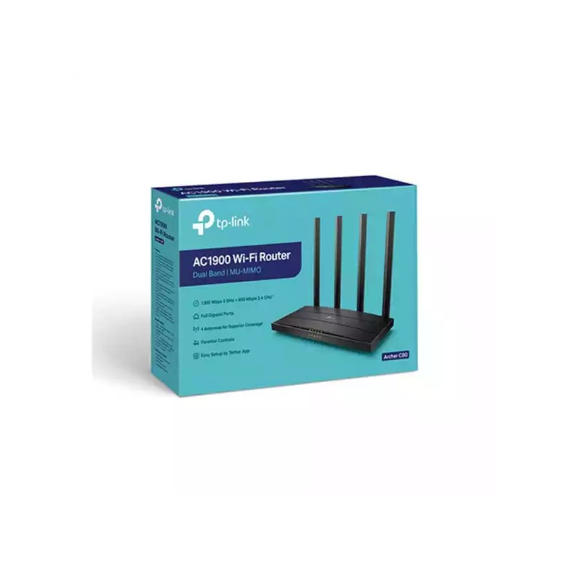 Wireless Router TP-Link Archer C80 MU-MIMO Wi-Fi 5 AC1900/4x ext antena/1WAN/4LAN