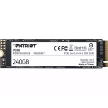 SSD M.2 NVMe 240GB Patriot P310 1700MBs/1000MBs P310P240GM28