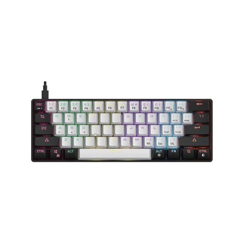 Tastatura Gamdias Aura GK2 Mehanička 60% RGB belo/crna