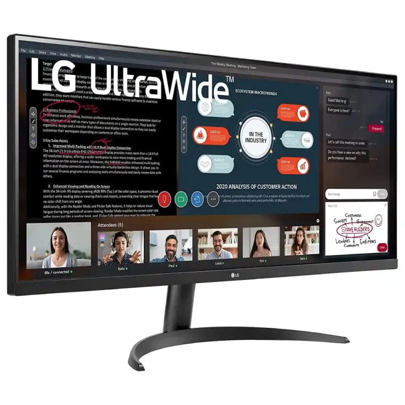 Monitor 34 LG 34WP500-B 2560x1440/QHD/75Hz/IPS/5ms/2x HDMI