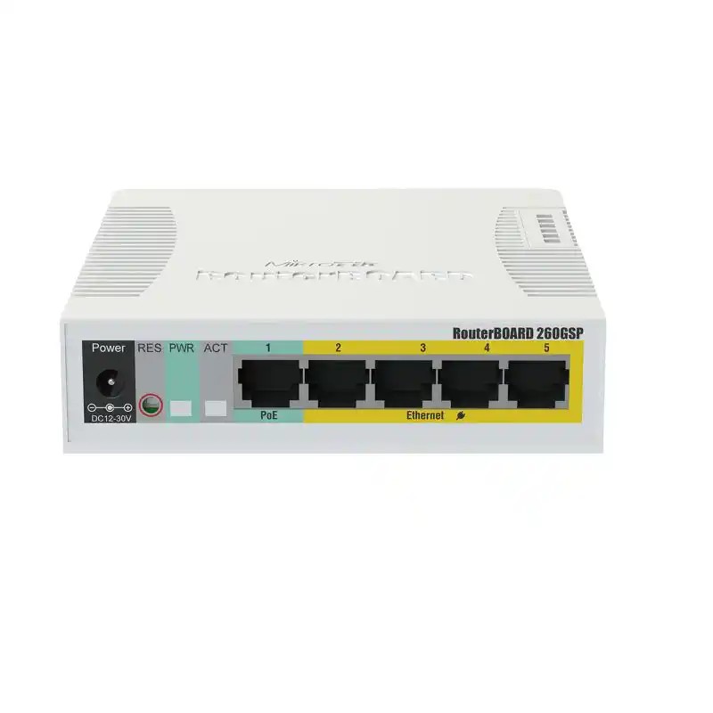 MikroTik RB260GSP / CSS106-1G-4P-1S PoE upravljiv svič sa 5 x Gigabit 10/100/1000Mb/s port (4 Passiv