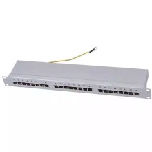 Patch panel 19/1U sa 24 RJ-45 STP kat. 6 Fully Shielded, Krone LSA, držač kablova sa zadnje