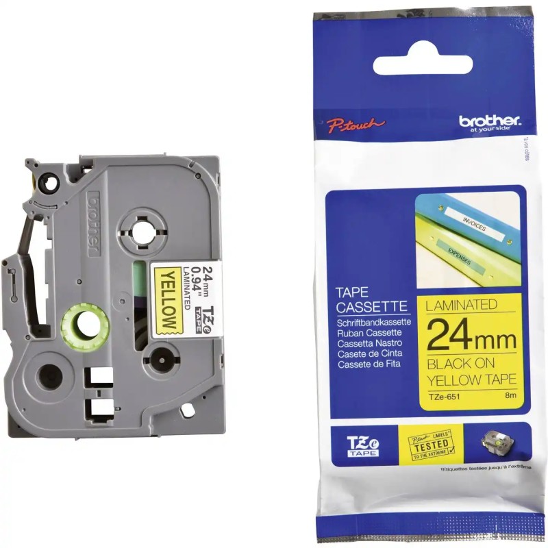 Brother traka TZE651 24mm B/Y Brother traka TZE651 24mm B/Y